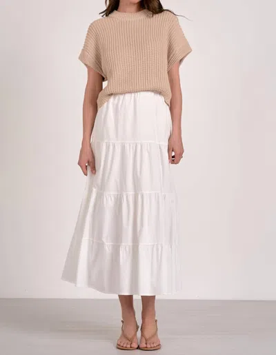 ELAN KARI SWEATER DRESS IN BEIGE/WHITE