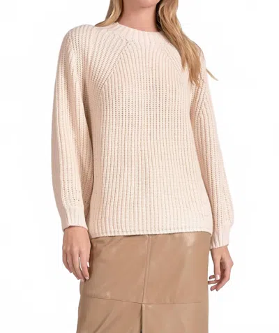 Elan Katie Knit Sweater In Beige In Neutral