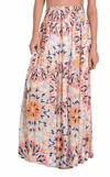 Elan Smocked Midi Skirt In Kaleidoscope In Pink