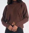 Elan Keegan Criss-cross Sweater In Brown In Brown