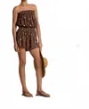 Elan Kellie Romper In Brown In Multi