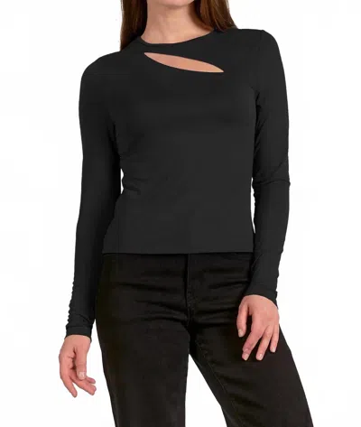 Elan Kelsi Cut Out Top In Black