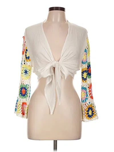 Pre-owned Elan Kimono In Ivory
