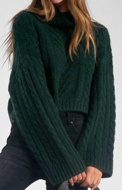 Elan Kira Sweater In Deep Green