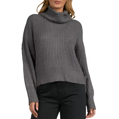 Elan Knit Turtleneck Sweater In Dark Grey