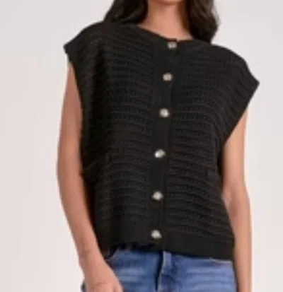 Elan Knitted Sleeveless Vest In Black