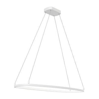 Elan Koloa 15" Wide White Finish Modern Led Oval Ring Chandelier