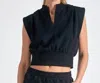 Elan Kori V-neck Top In Black In Black