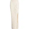 Elan Lace Side Slit Cover-up Maxi Skirt In White