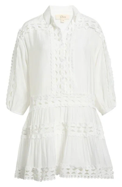 Elan Lace Trim Cover-up Dress In White