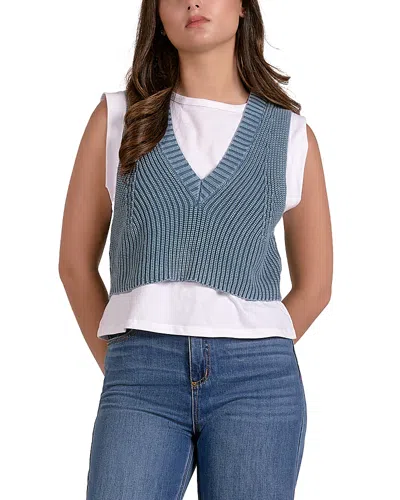 Elan Layered Sleeveless Sweater In Blue