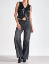 Elan Leather Lala Vest In Black In Black