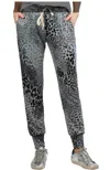 Elan Leopard Print Jogger In Khaki In Grey