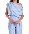 Elan Lianne One-shoulder Top In Light Blue In Blue