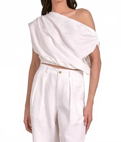 Elan Lianne One-shoulder Top In White