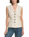 Elan Linen-blend Vest In Neutral