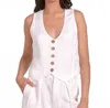 Elan Halter Vest Top In White In White
