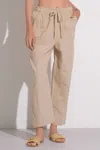 Elan Liora Linen Drawstring Pants In Sand