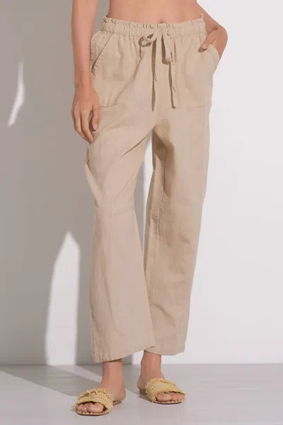 Elan Liora Linen Drawstring Pants In Sand