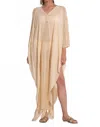 Elan Lisbon Poncho One Size Maxi Cover Up In Natural In Neutral