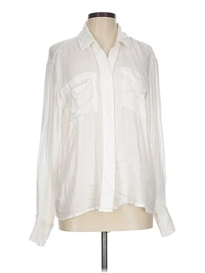 Pre-owned Elan Long Sleeve Blouse In Ivory
