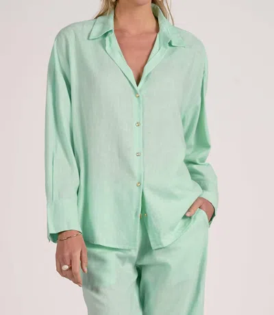 Elan Long Sleeve Button Up Shirt In Mint In Multi