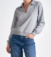 Elan V-neck Long Sleeve Sweatshirt In Heather Grey In Grey