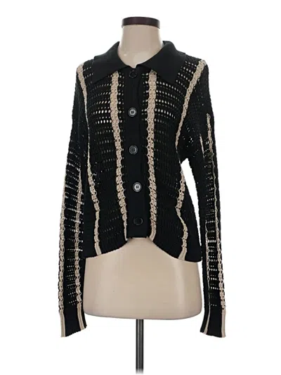 Pre-owned Elan Long Sleeve Polo Shirt In Black