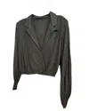 Elan Long Sleeve Shirt Top In Black Stripe In Black