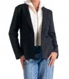 Elan Womens Collar Polyester One-button Blazer In Black