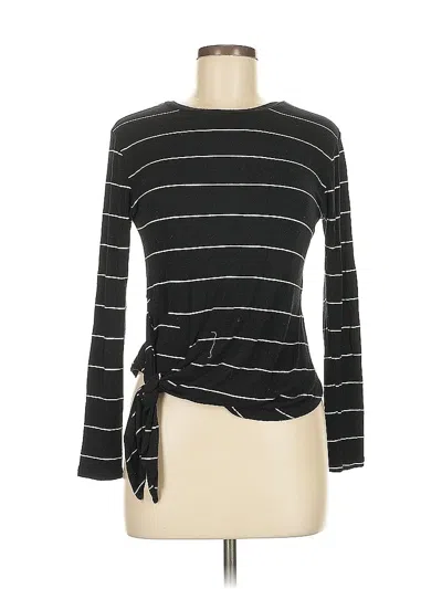 Pre-owned Elan Long Sleeve Top Black Boatneck Tops