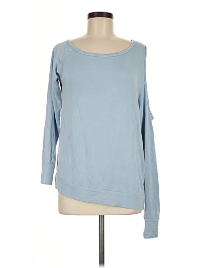 Pre-owned Elan Long Sleeve Top Blue Boatneck Tops