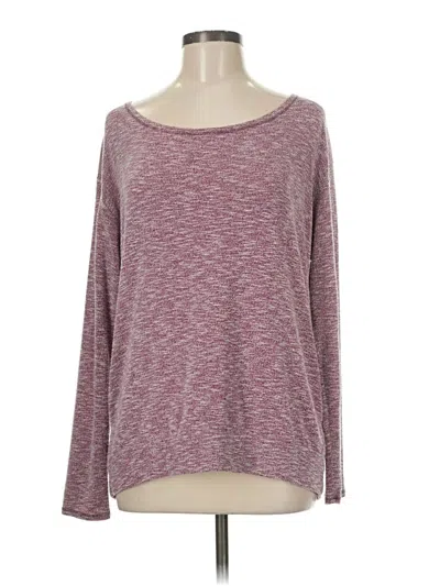 Pre-owned Elan Long Sleeve Top Burgundy Boatneck Tops