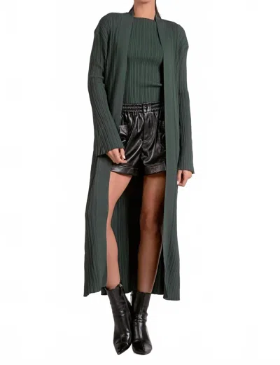 Elan Long Sweater Cardigan In Pine In Green