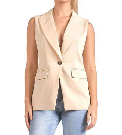 Elan Long With Lapel Vest In Beige