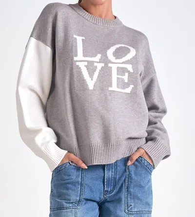 ELAN LOVE COLOR BLOCK SWEATER IN GRAY