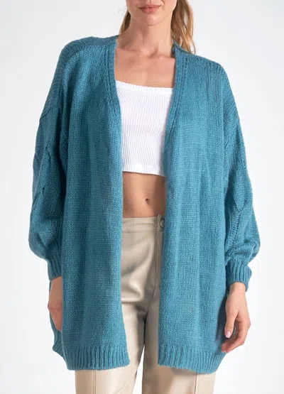 Elan Love Sweater Cardigan In Blue