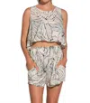 Elan Luna Tank In Natural Black Tropic In Black