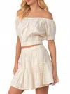 Elan Lurex Mini Skirt In White In Neutral