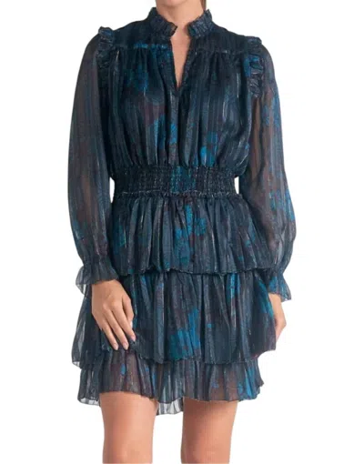 Elan Luxenburg Mini Dress In Blue Luxenburg In Multi