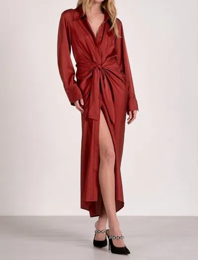 Elan Madeline Maxi Dress In Rust In Burgundy
