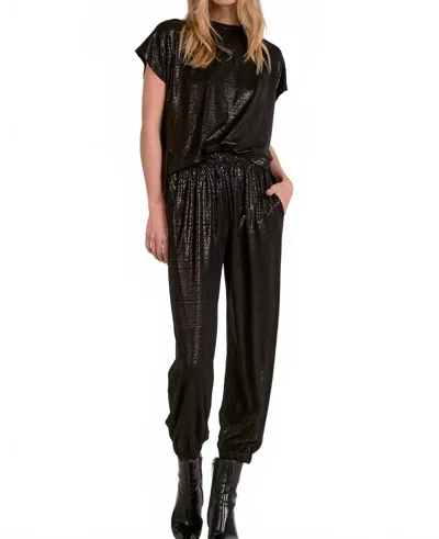 Elan Mara Shimmer T-shirt Jumpsuit In Black