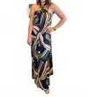 Elan Marie Halter Maxi Dress In Multi In Black