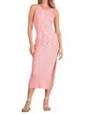 Elan Maxi Back Twist Cut Out Dress In Pink/white In Multi