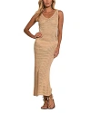 Elan Maxi Crochet Tank Swim Cover Up Dress In Beige