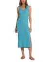 Elan Maxi Crochet Tank Swim Cover Up Dress In Turquoise