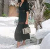 Elan Maxi Crochet Tier Dress In Black In Black