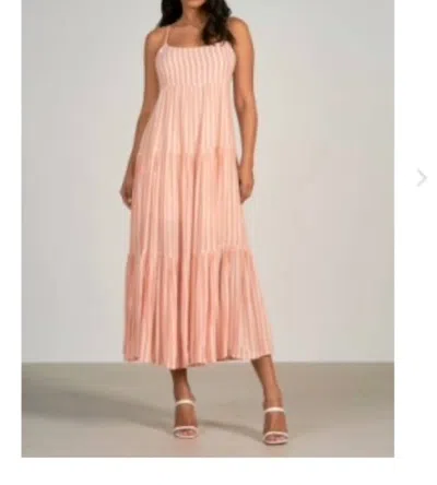 Elan Maxi Dress In Coral Stripe In Multi