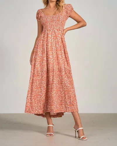 Elan Maxi Dress In Salmon In Multi
