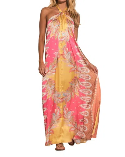 Elan Maxi Halter Dress In Pink Bali In Multi